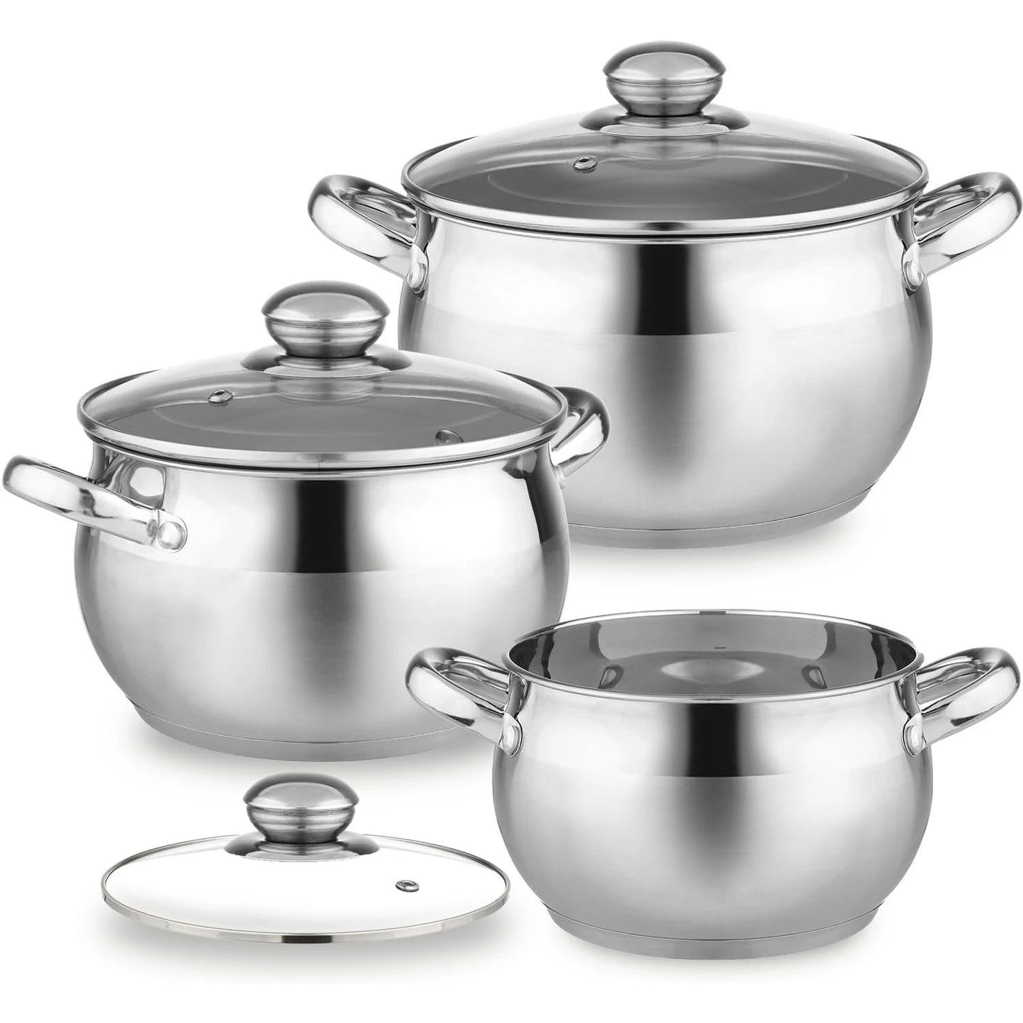 Classic 6-Piece Stainless Steel Induction Cookware Set