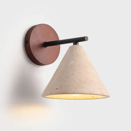 Natural Stone Wall Lamp - Travertine LED Sconce with Warm Lighting for Modern Living