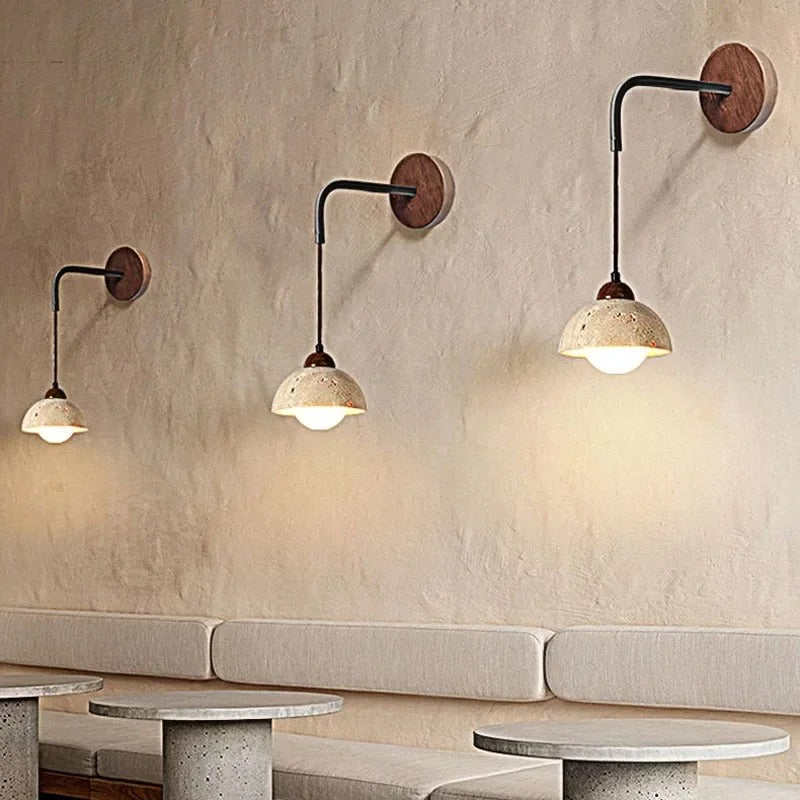 Japanese Wabi-Sabi - Natural Marble Wall Sconce LED Lamp with Warm Light