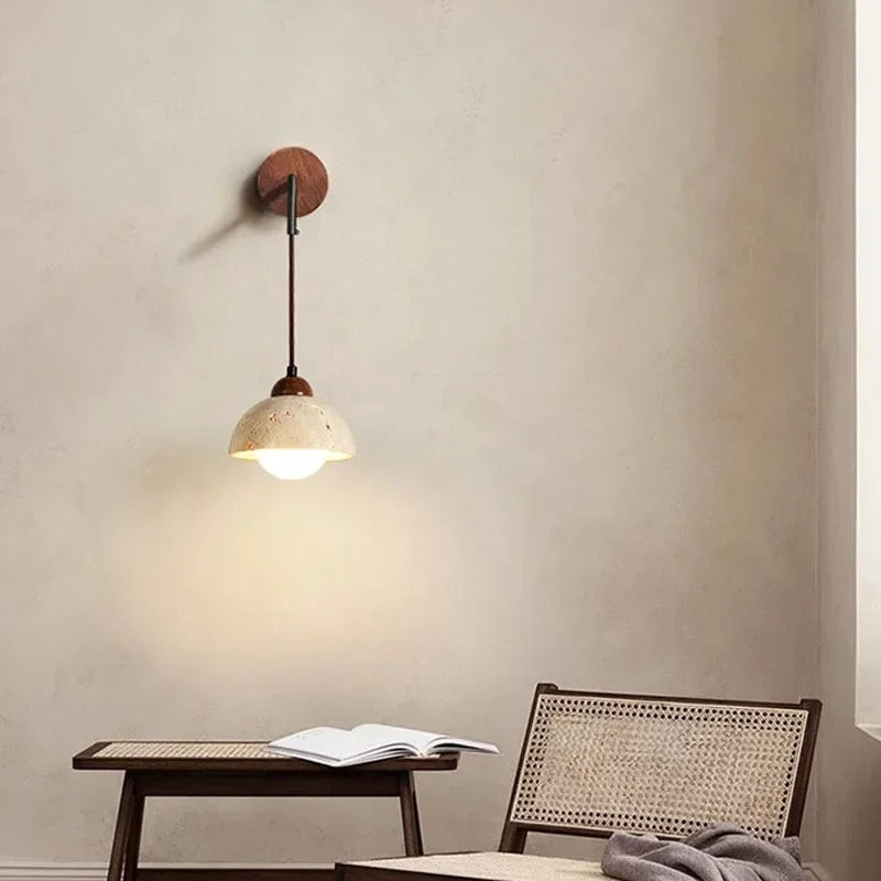 Japanese Wabi-Sabi - Natural Marble Wall Sconce LED Lamp with Warm Light