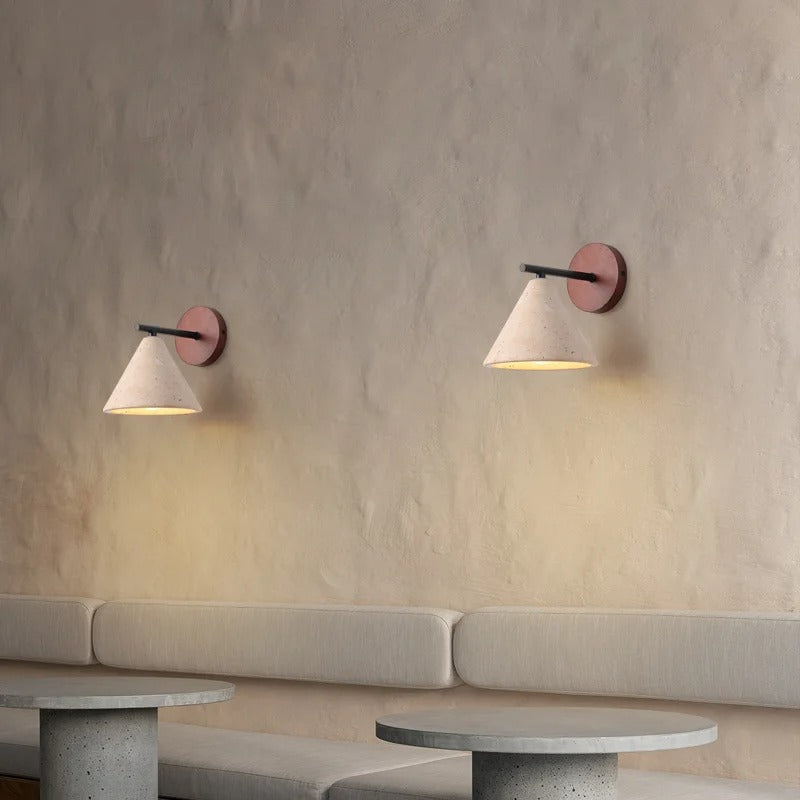 Natural Stone Wall Lamp - Travertine LED Sconce with Warm Lighting for Modern Living