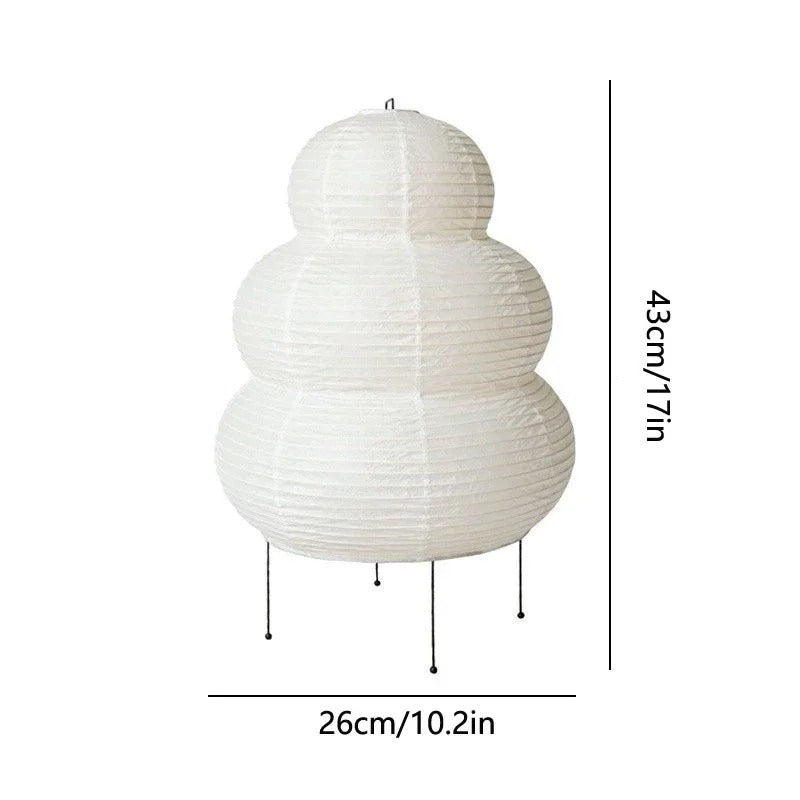 Japanese-Inspired Paper Floor Lamp with Stainless Steel Base