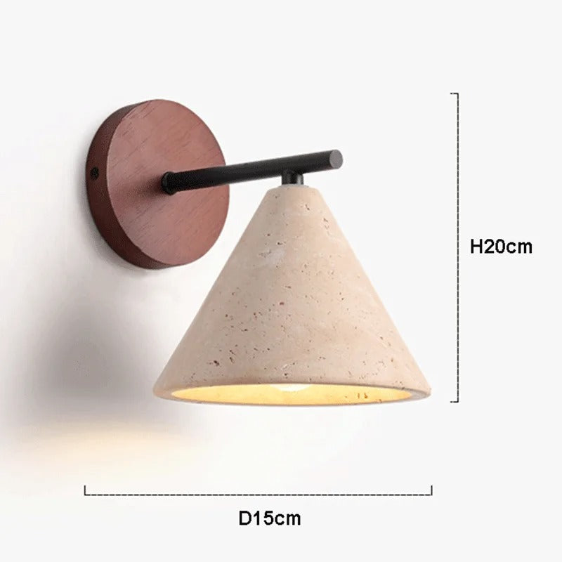 Natural Stone Wall Lamp - Travertine LED Sconce with Warm Lighting for Modern Living