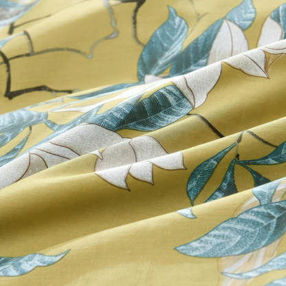Egyptian Cotton Duvet Cover Set - Luxury Sateen Bedding with Bird & Floral Print