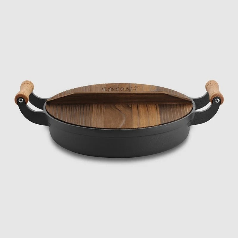 Cast Iron Pan Double-Ear Uncoated Flat Pan
