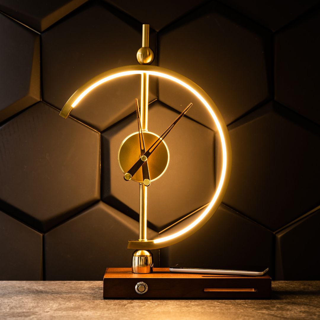 Chronos Wireless Charging Clock Table Lamp