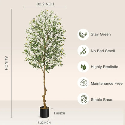 Olivara Realistic Artificial Olive Tree with Fruits & Branches 7ft