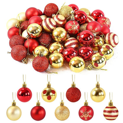 Red & Gold Christmas Ball Ornament 50pcs Set