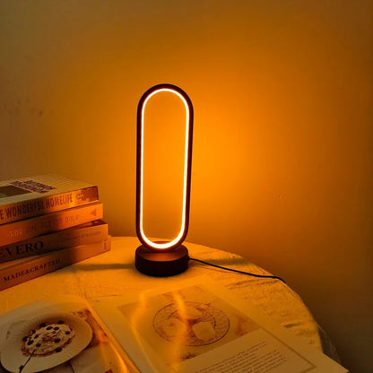 Modern Industrial Bedside Table Lamp with 3-Color Dimmable LED