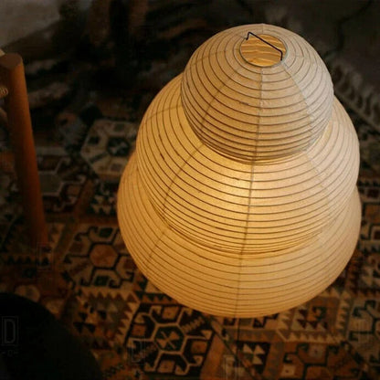 Japanese-Inspired Paper Floor Lamp with Stainless Steel Base
