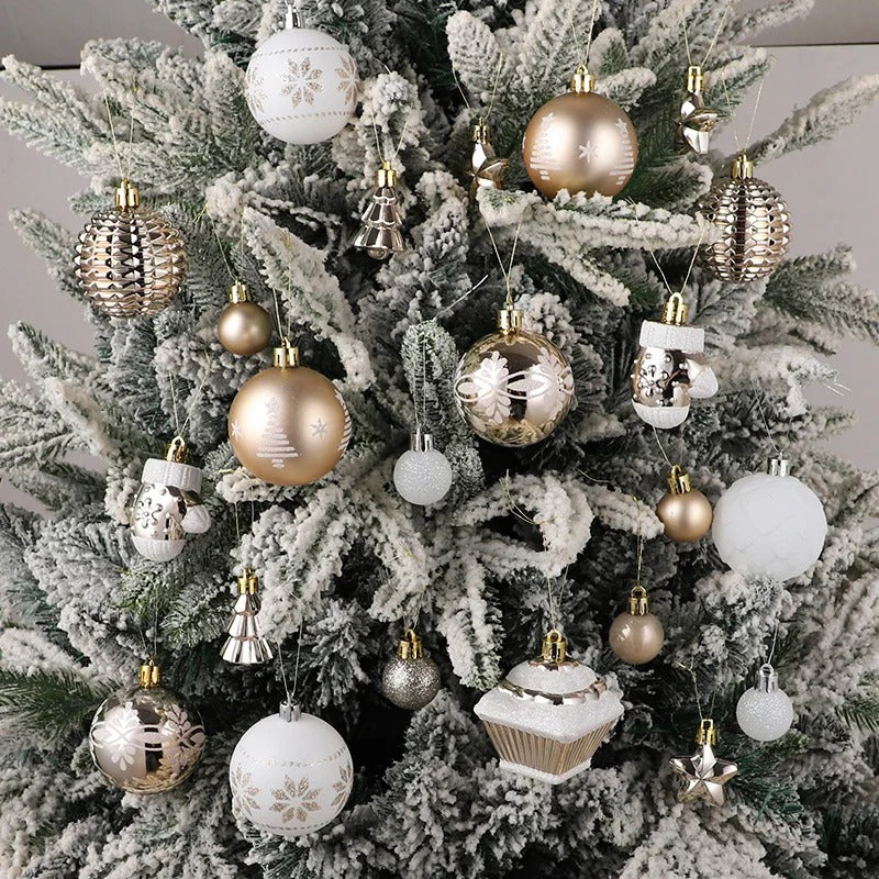 Champagne Gold Christmas Ornament Set