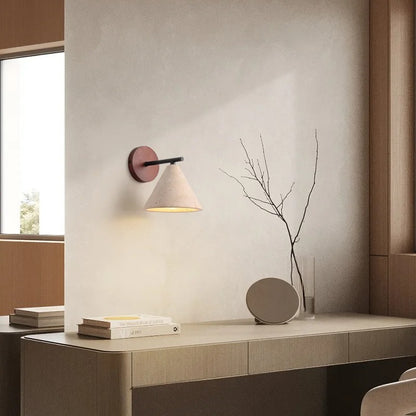 Natural Stone Wall Lamp - Travertine LED Sconce with Warm Lighting for Modern Living