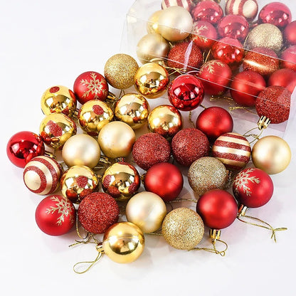 Red & Gold Christmas Ball Ornament 50pcs Set