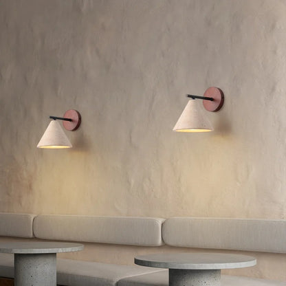 Natural Stone Wall Lamp - Travertine LED Sconce with Warm Lighting for Modern Living