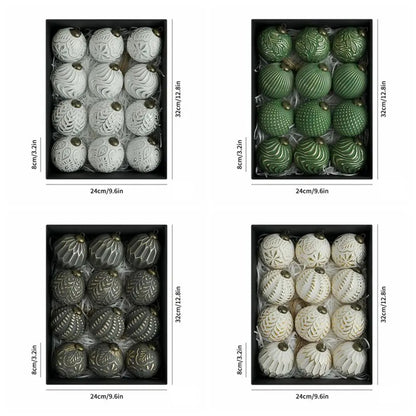 Shatterproof Christmas Ball Ornaments - 12 Piece Set