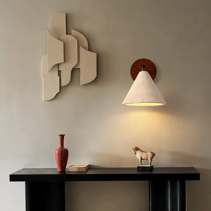 Natural Stone Wall Lamp - Travertine LED Sconce with Warm Lighting for Modern Living