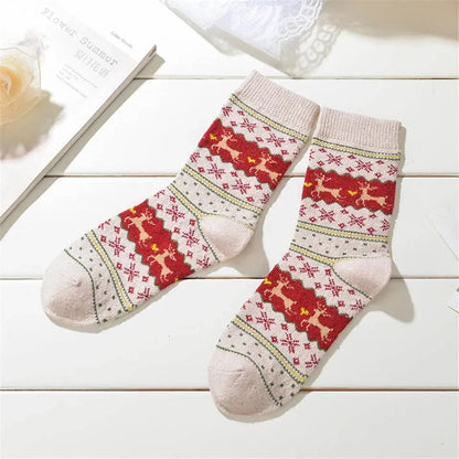 Christmas Socks with Nordic-Inspired Patterns 34-42