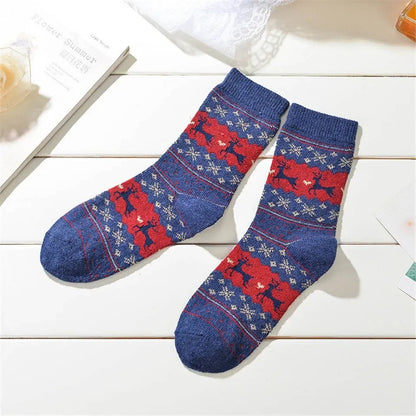 Christmas Socks with Nordic-Inspired Patterns 34-42